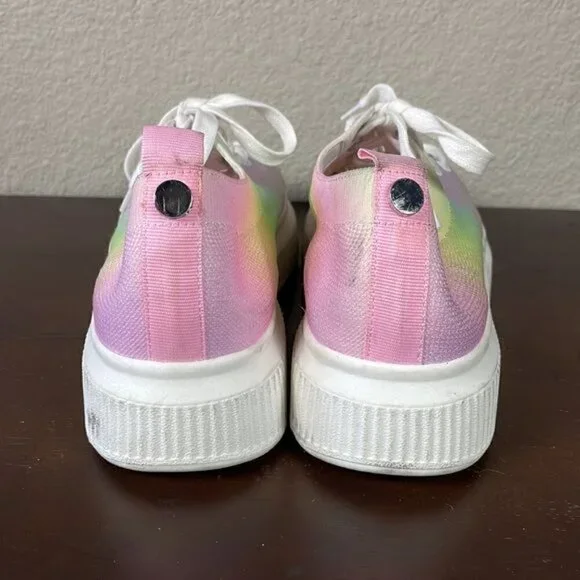 New BP Sonny Fab Platform Sneaker in Pastel Tie Dye Rainbow Sz 9 - Picture 6 of 10